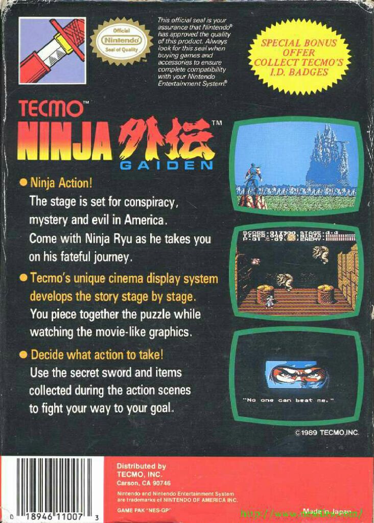 Ninja Gaiden - Sega Game Gear (Sega - 1) video game collectible [Barcode 4974365623128] - Main Image 2