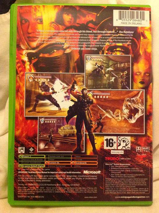 Ninja Gaiden - Microsoft Xbox (Tecmo - 1) video game collectible [Barcode 805529264601] - Main Image 2