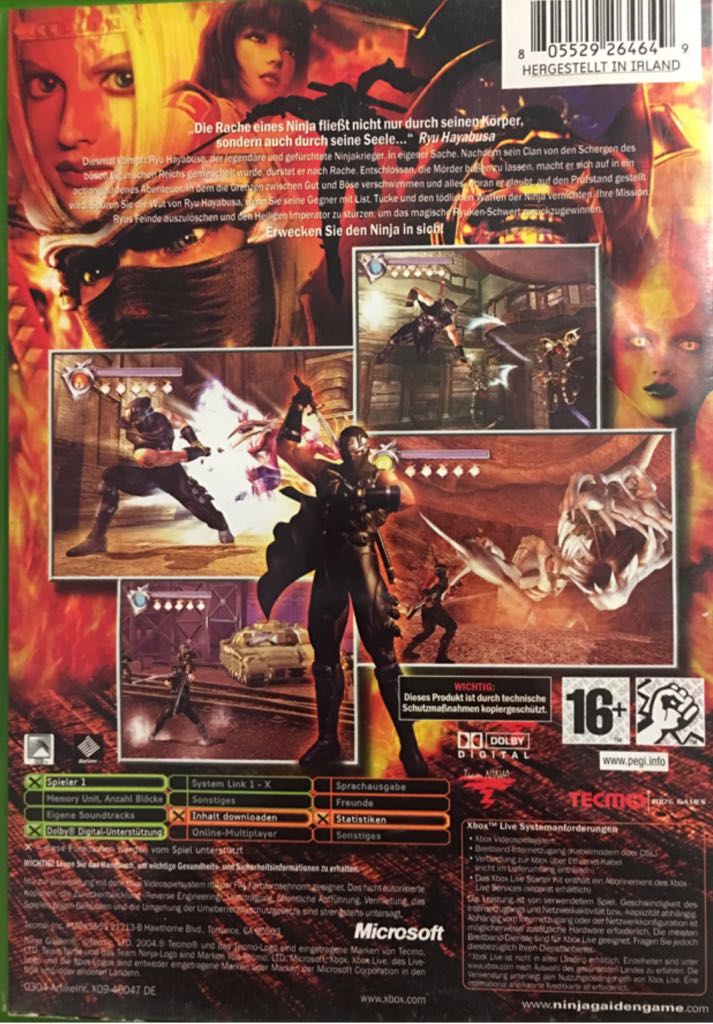 Ninja Gaiden - Microsoft Xbox (Tecmo Ltd. - 1) video game collectible [Barcode 805529264649] - Main Image 2