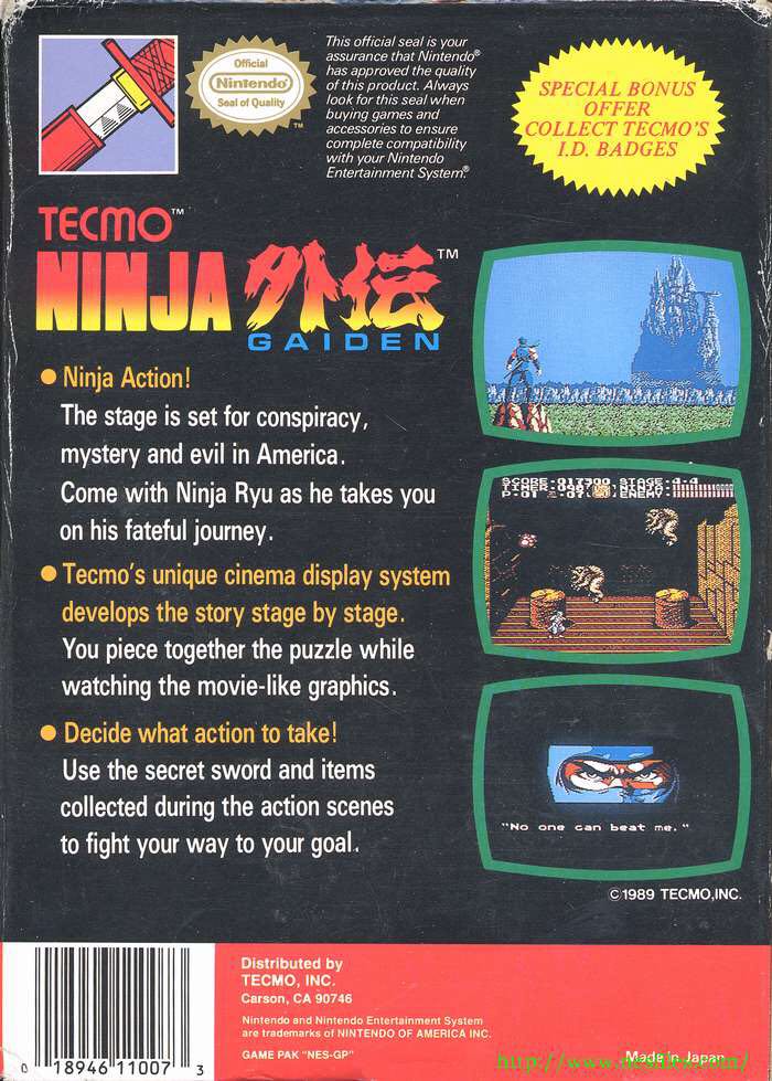 Ninja Gaiden - Nintendo Entertainment System (NES) video game collectible - Main Image 2