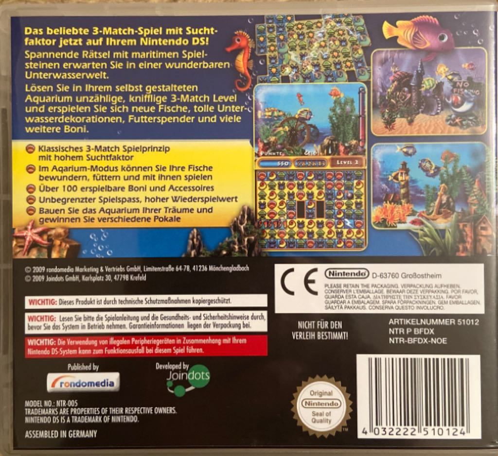 Fishdom - Nintendo DS (Atari - 1) video game collectible [Barcode 742725282537] - Main Image 2