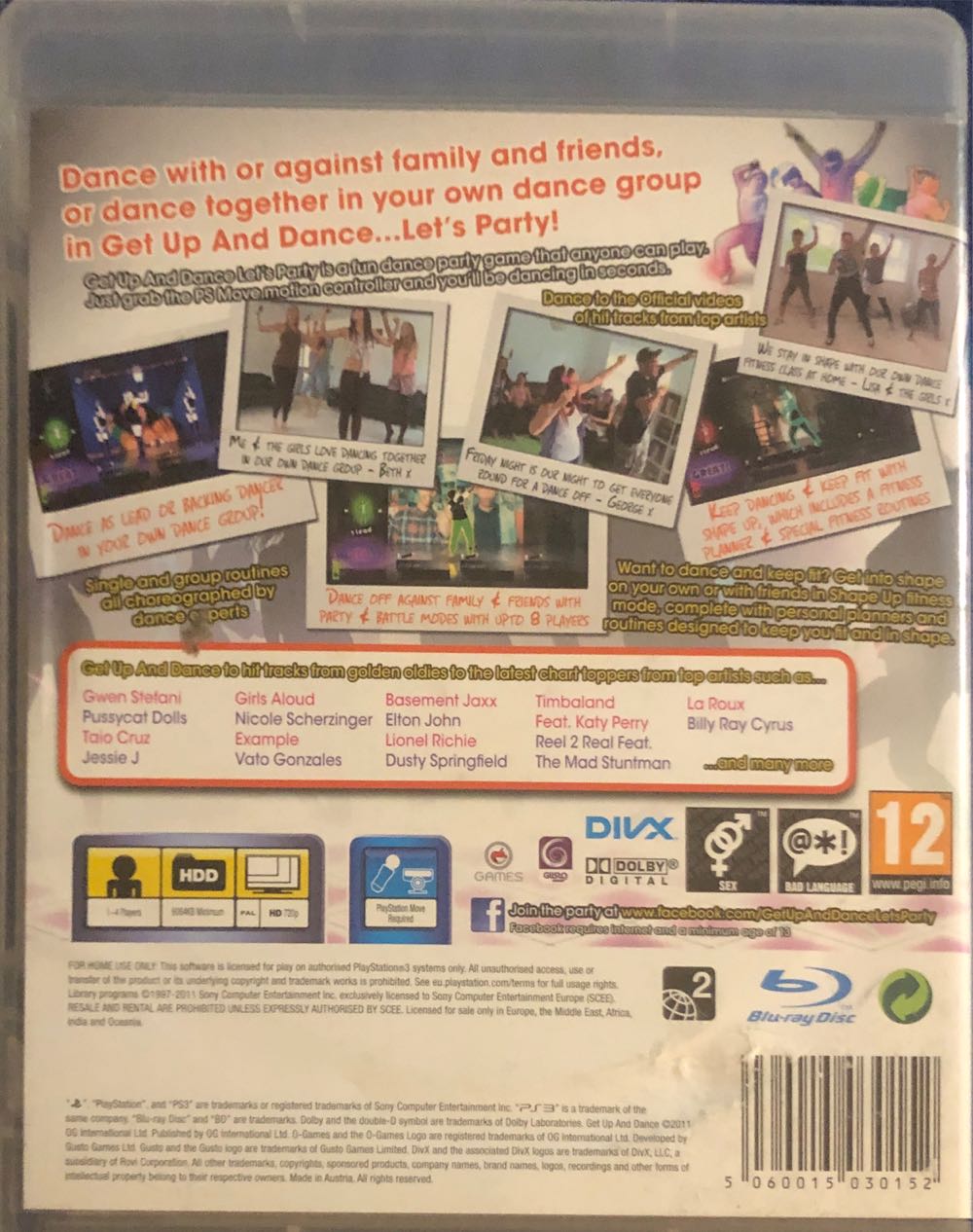 Get Up And Dance - Sony PlayStation 3 (PS3) (Gusto Games - 1-4) video game collectible [Barcode 5060015030152] - Main Image 2