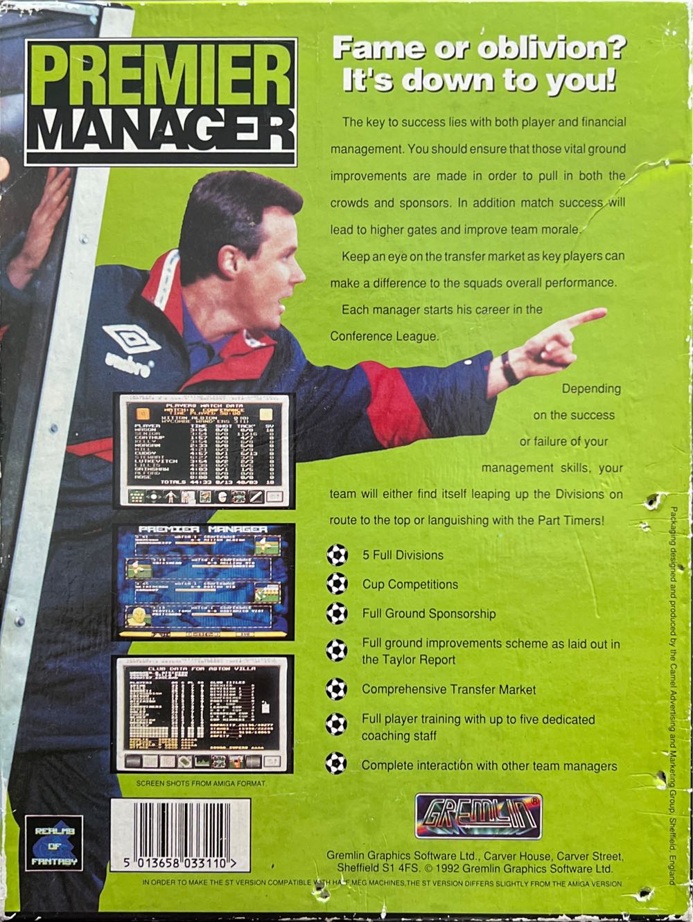 Premier Manager - Commodore Amiga video game collectible - Main Image 2