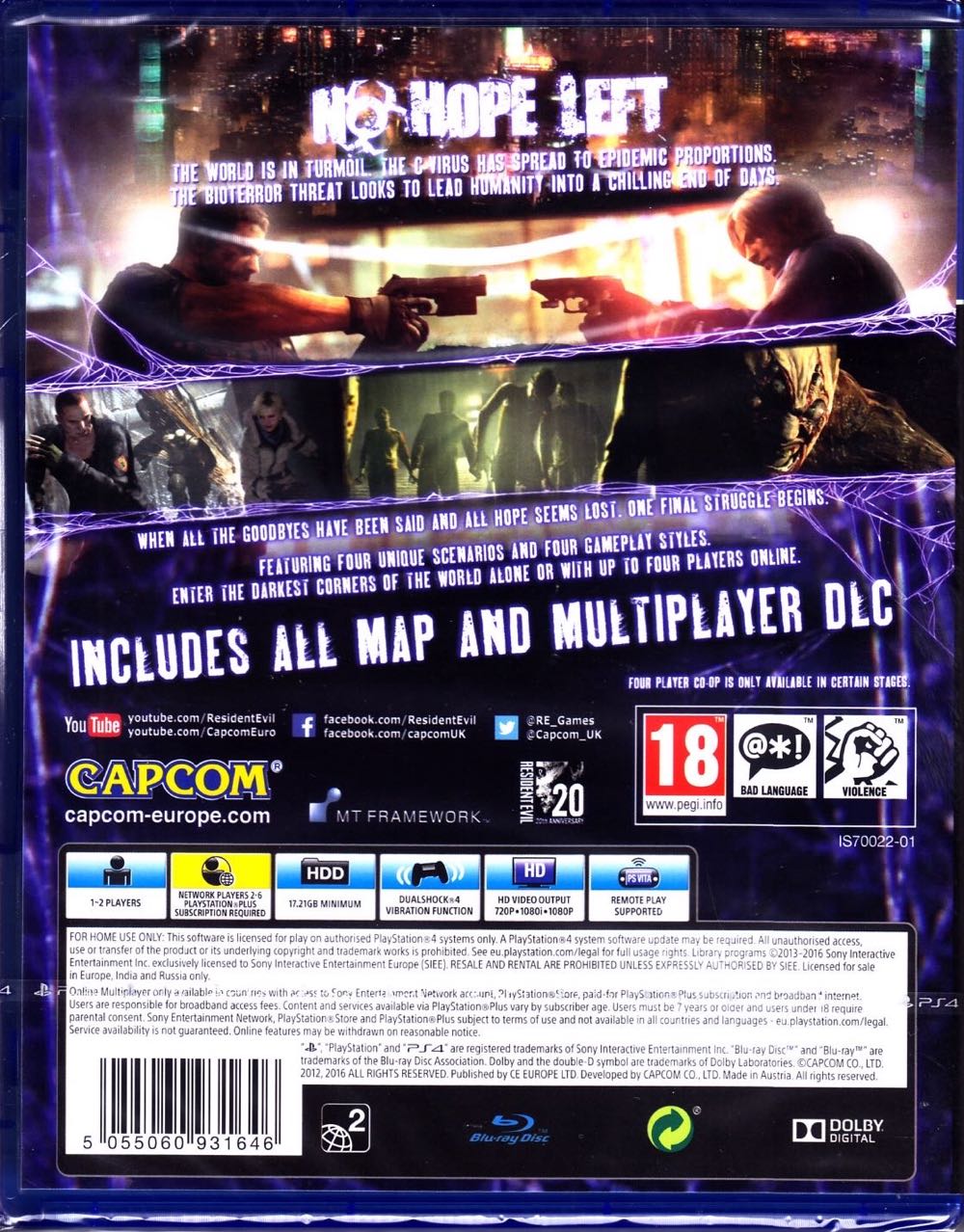 Resident Evil 6 - Sony PlayStation 4 (PS4) (Capcom Europe - 1-2) video game collectible [Barcode 5055060931660] - Main Image 2