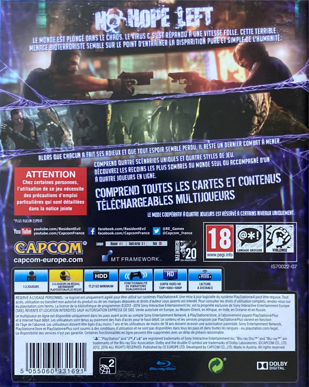 Resident Evil 6 - Sony PlayStation 4 (PS4) (Capcom 2018 - 1-2) video game collectible [Barcode 5055060931691] - Main Image 2