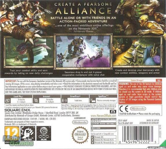 Heroes of Ruin - Nintendo 3DS (Square Enix - 4) video game collectible [Barcode 045496522186] - Main Image 2