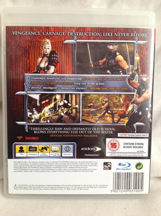 Ninja Gaiden Sigma - Sony PlayStation 3 (PS3) (Eidos Interactive - 1) video game collectible [Barcode 5021290031005] - Main Image 2