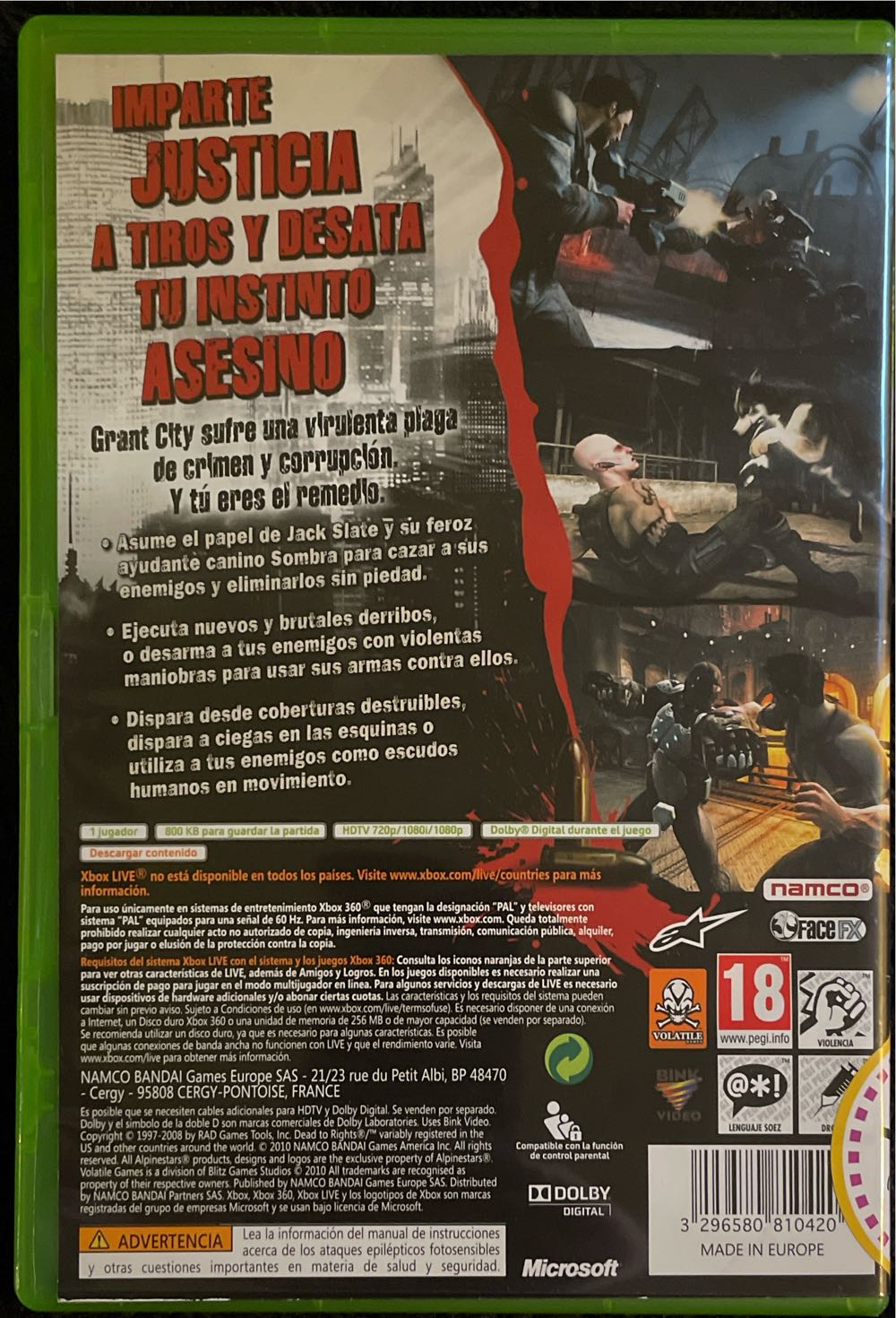 Dead To Rights Retribution - Microsoft Xbox 360 video game collectible [Barcode 3296580810420] - Main Image 2