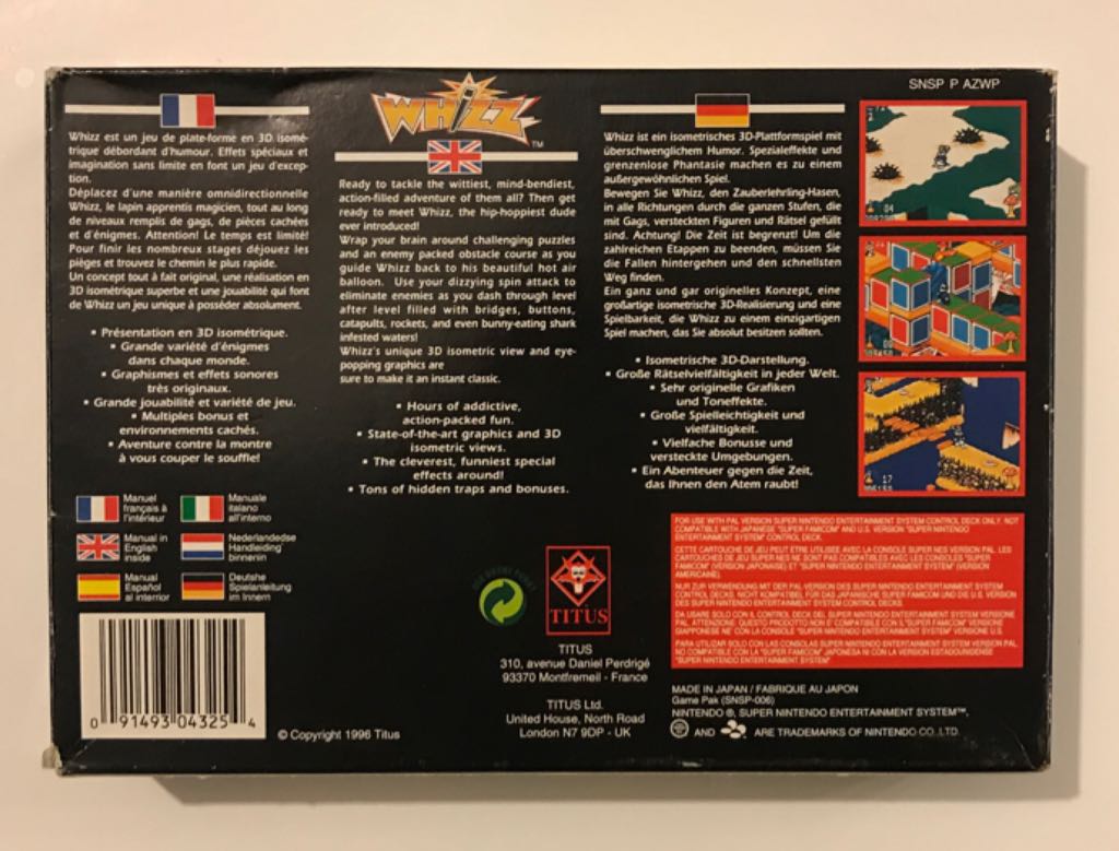 Whizz - Nintendo Super Nintendo Entertainment System (SNES) video game collectible - Main Image 2