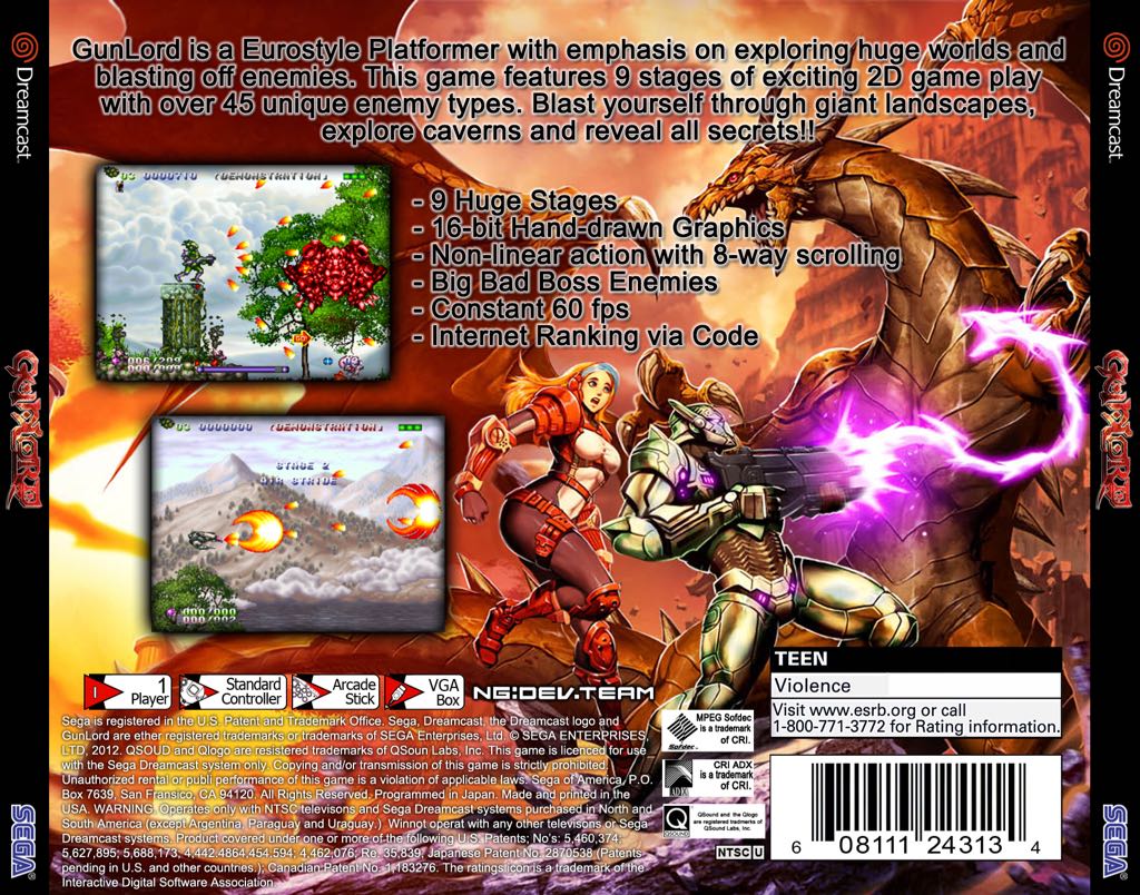 Gunlord - Sega Dreamcast (NG:DEV.TEAM - 1) video game collectible - Main Image 2
