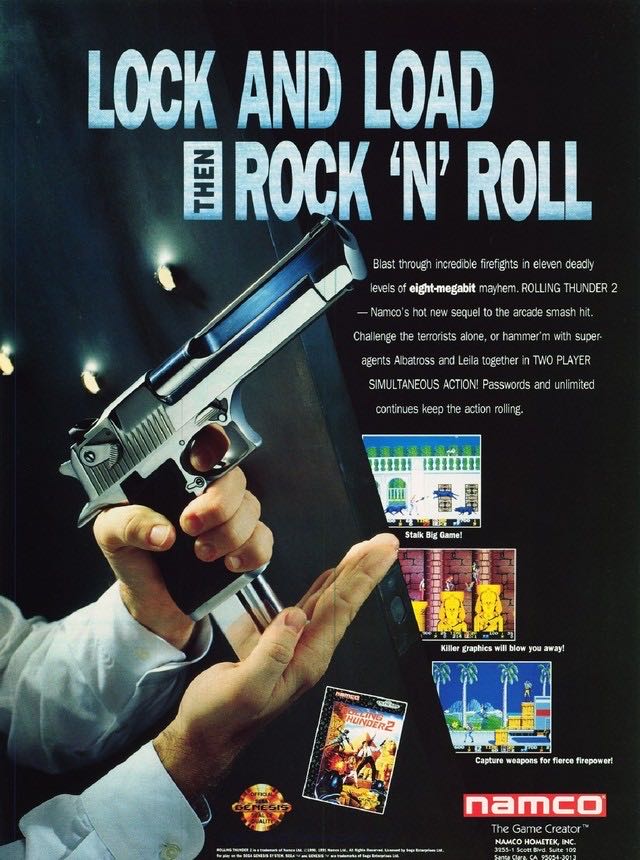 Rolling Thunder 2 - Sega Genesis (Mega Drive) (Namco Hometek - 2) video game collectible [Barcode 722674020114] - Main Image 4