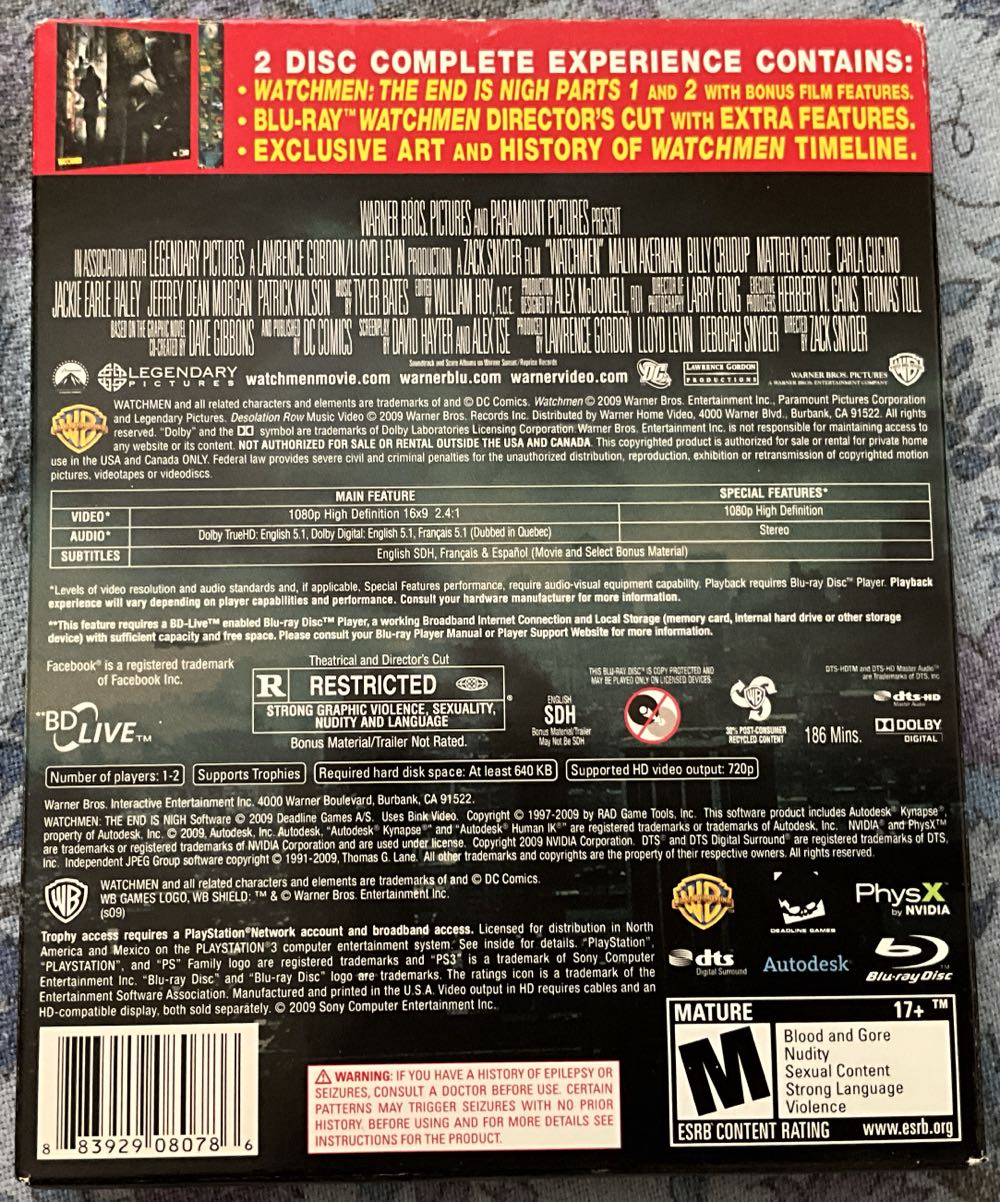 Watchmen: The End is Nigh - Sony PlayStation 3 (PS3) (Deadline Games - 1-2) video game collectible [Barcode 883929080786] - Main Image 4
