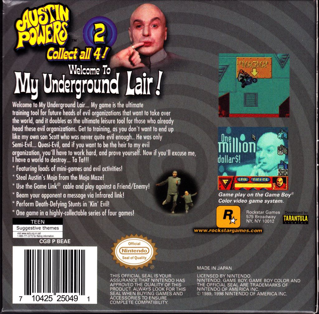 Austin Powers: Welcome To My Underground Lair! - Nintendo Game Boy Color video game collectible - Main Image 2