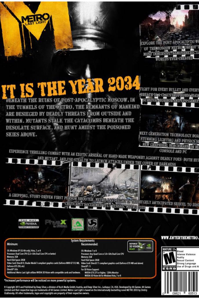 Metro Last Light - Microsoft Xbox 360 (Deep Silver - 1) video game collectible [Barcode 4020628091347] - Main Image 2