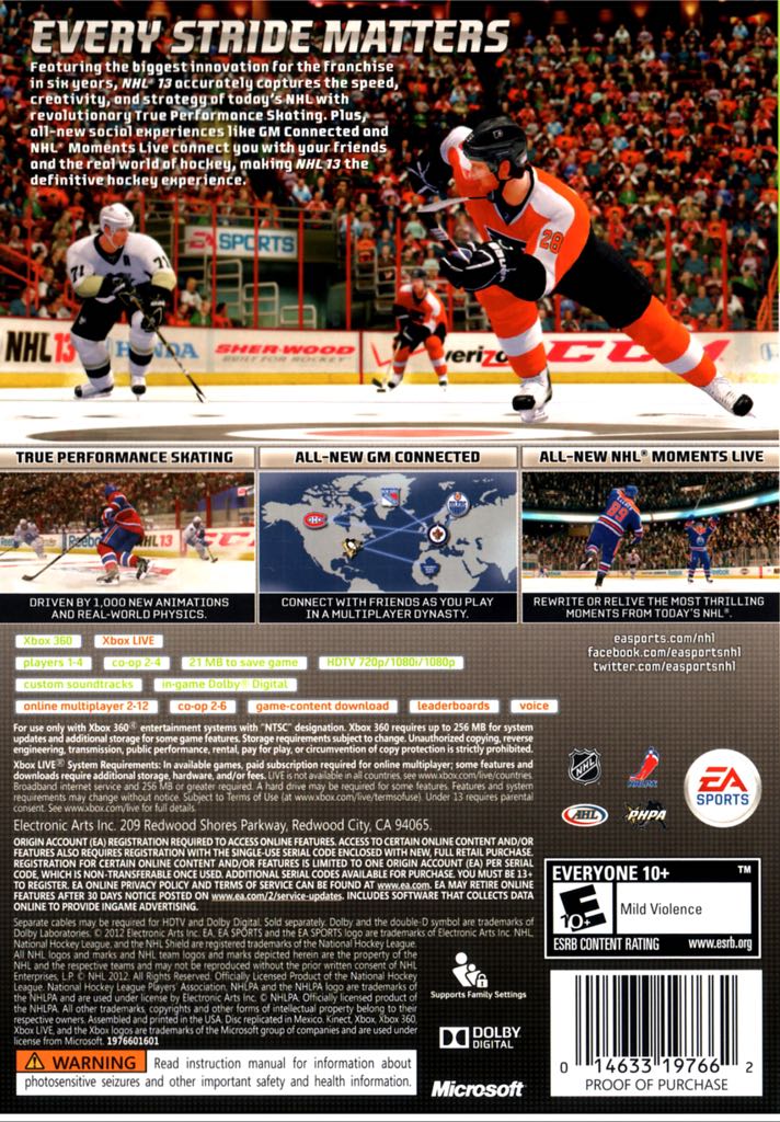NHL 13 - Microsoft Xbox 360 (1) video game collectible [Barcode 5030932109392] - Main Image 2