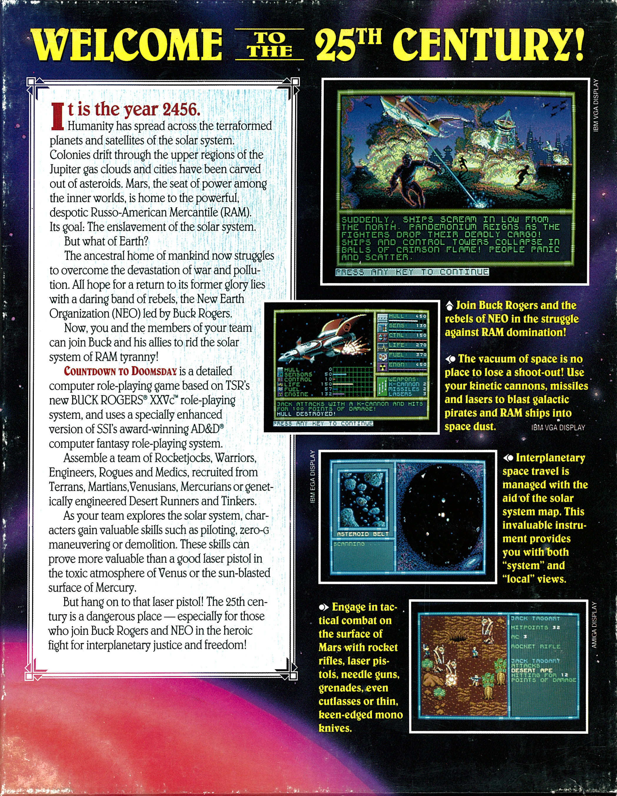 Buck Rogers: Countdown to Doomsday - Commodore Amiga (Strategic Simulations - 1) video game collectible - Main Image 2