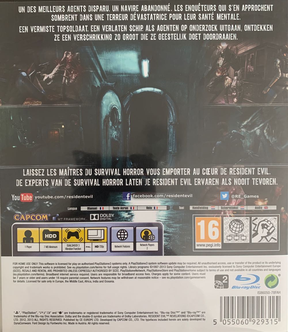Resident Evil : Revelations - Sony PlayStation 3 (PS3) (CE Europe - 1) video game collectible [Barcode 5055060929315] - Main Image 2
