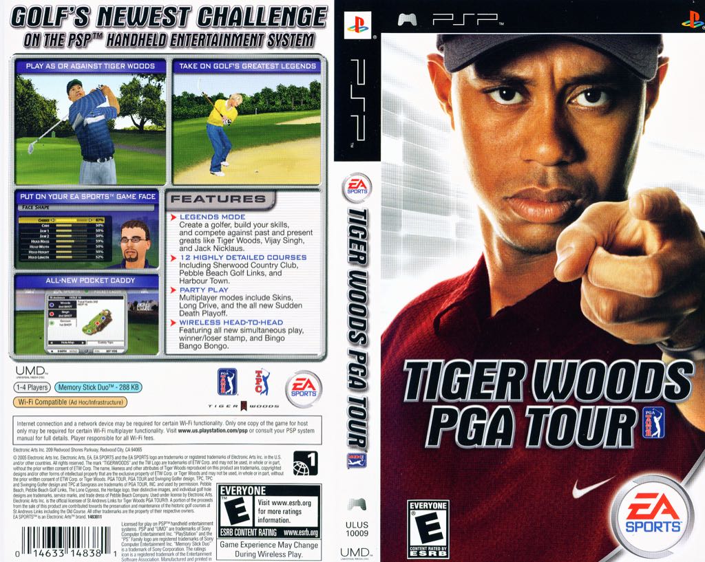Tiger Woods PGA Tour - Sony PlayStation Portable (PSP) (Electronic Arts/EA Games - 4) video game collectible [Barcode 014633148381] - Main Image 2