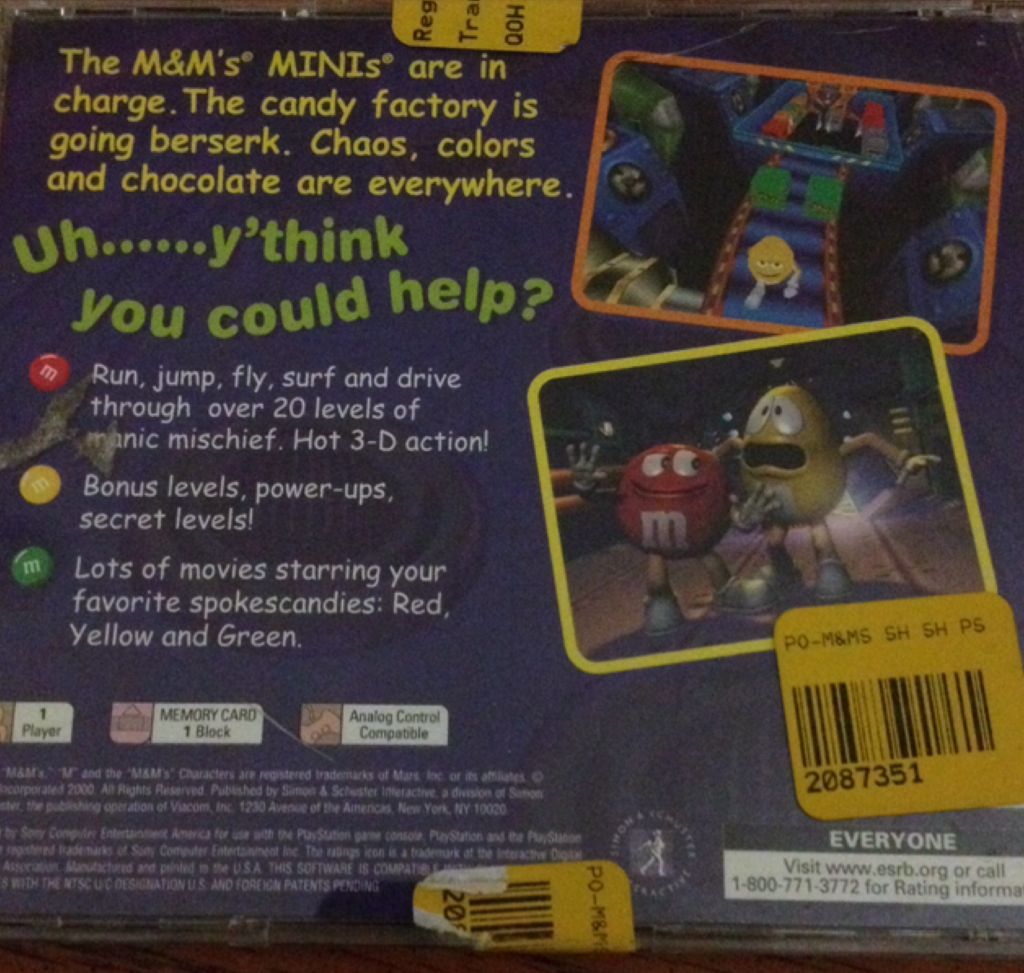 M&M’s Shell Shocked - Sony PlayStation (1) video game collectible - Main Image 2