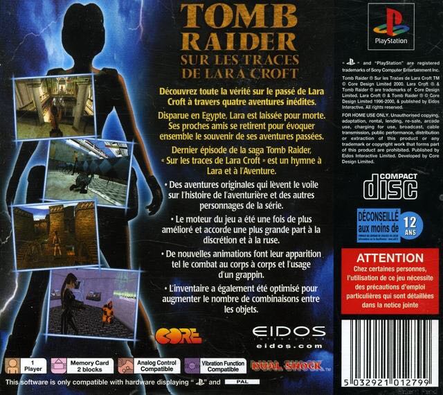 Tomb Raider Sur Les Traces De Lara Croft - Sony PlayStation (Boite Et Notice - 1) video game collectible [Barcode 5032921015929] - Main Image 2