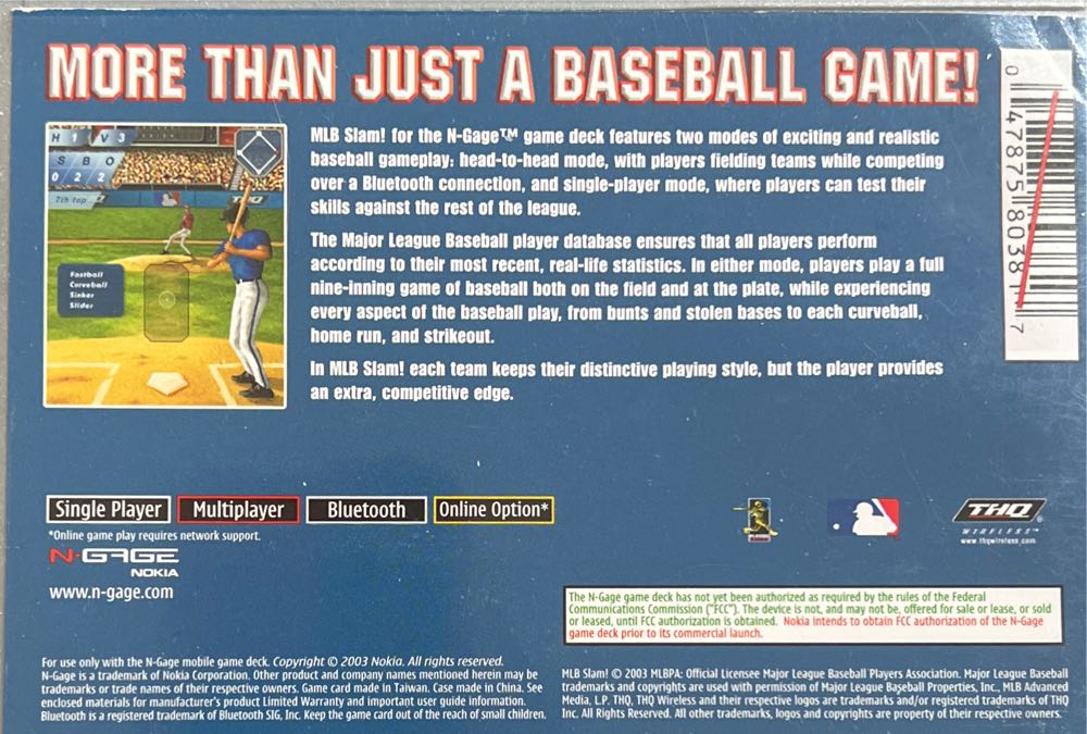 Mlb Slam! - Nokia N-Gage video game collectible - Main Image 2
