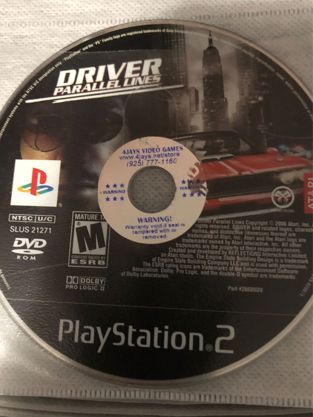 Driver : Parallel Lines - Sony PlayStation 2 (PS2) (Atari SA - 1) video game collectible [Barcode 3307210250445] - Main Image 4