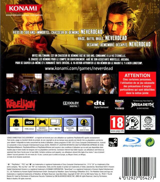 NeverDead - Sony PlayStation 3 (PS3) (Konami - 1) video game collectible [Barcode 4012927054277] - Main Image 2