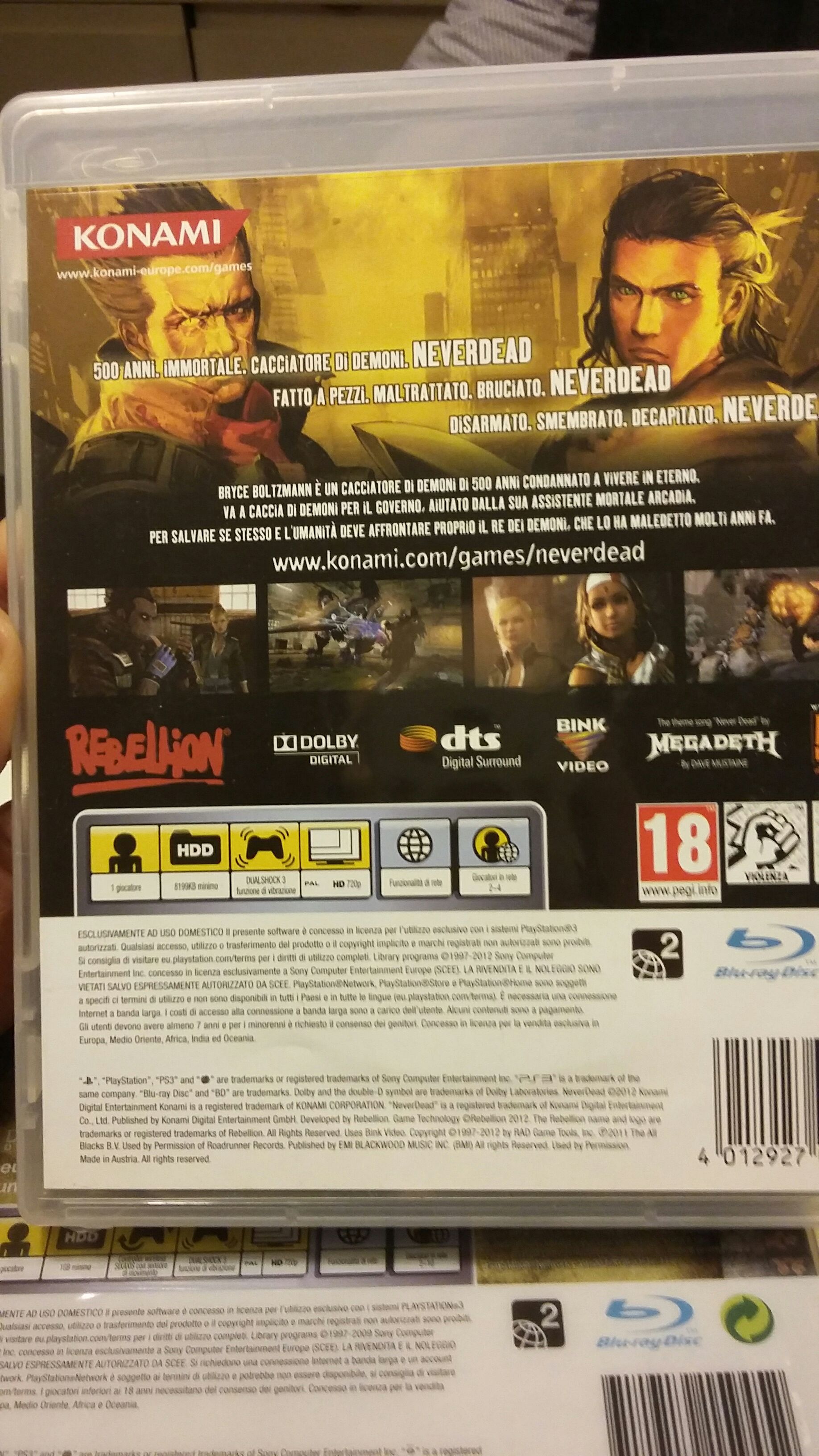 NeverDead - Sony PlayStation 3 (PS3) (Konami - 2-4 Online) video game collectible [Barcode 4012927054307] - Main Image 2
