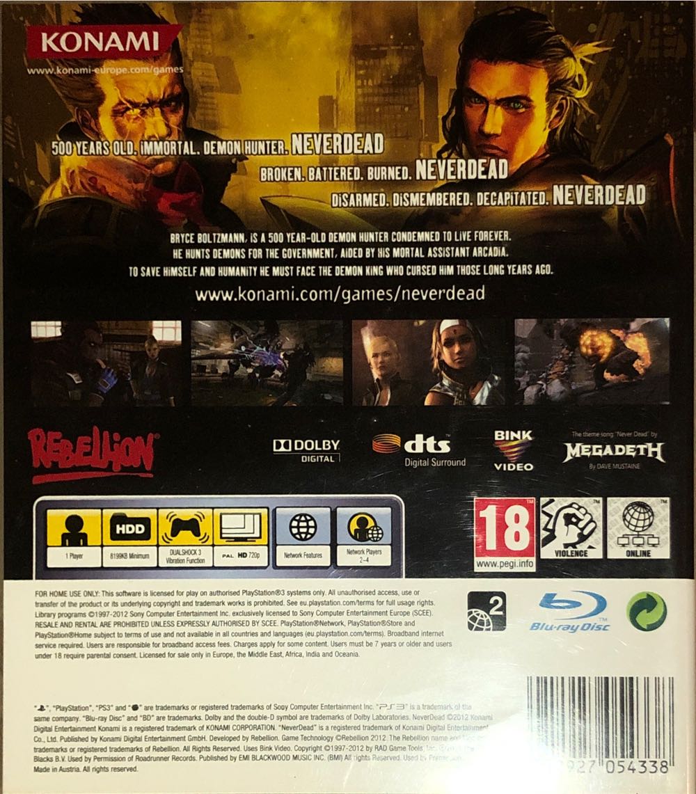 NeverDead - Sony PlayStation 3 (PS3) (Konami - 4) video game collectible [Barcode 4012927054338] - Main Image 2