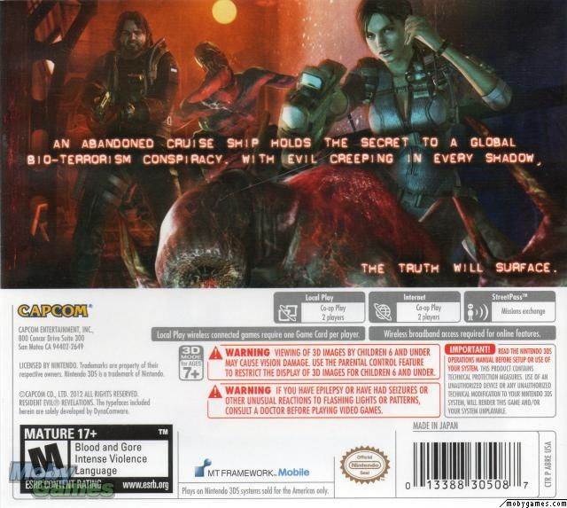 Resident Evil: Revelations - Nintendo 3DS (Capcom USA, Inc. - 1) video game collectible [Barcode 013388305087] - Main Image 2