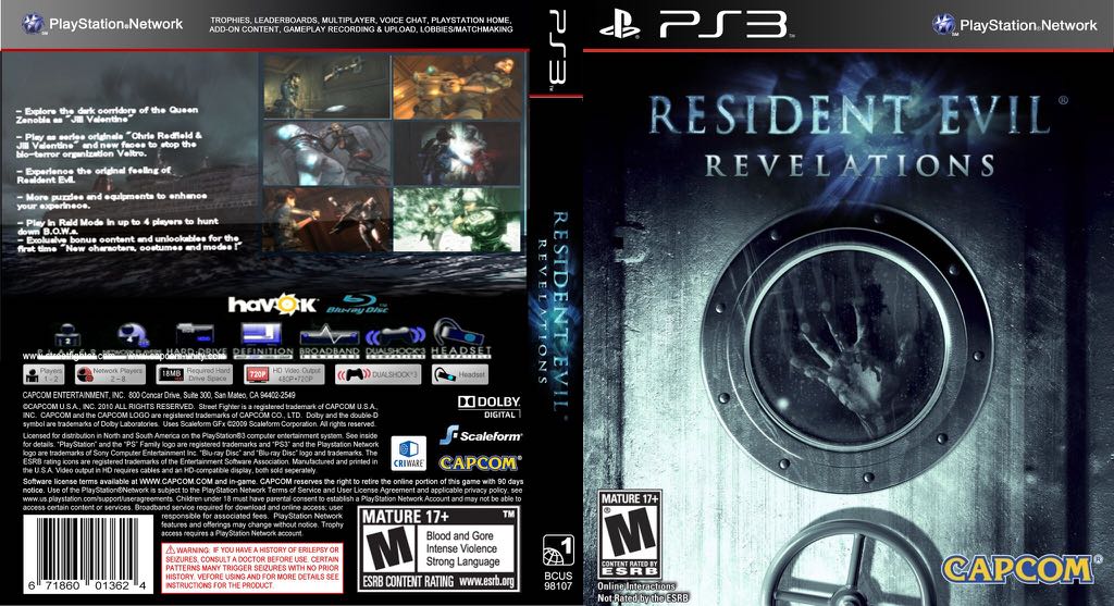Resident Evil: Revelations - Sony PlayStation Network (PSN) (Capcom - 1) video game collectible [Barcode 013388912162] - Main Image 2