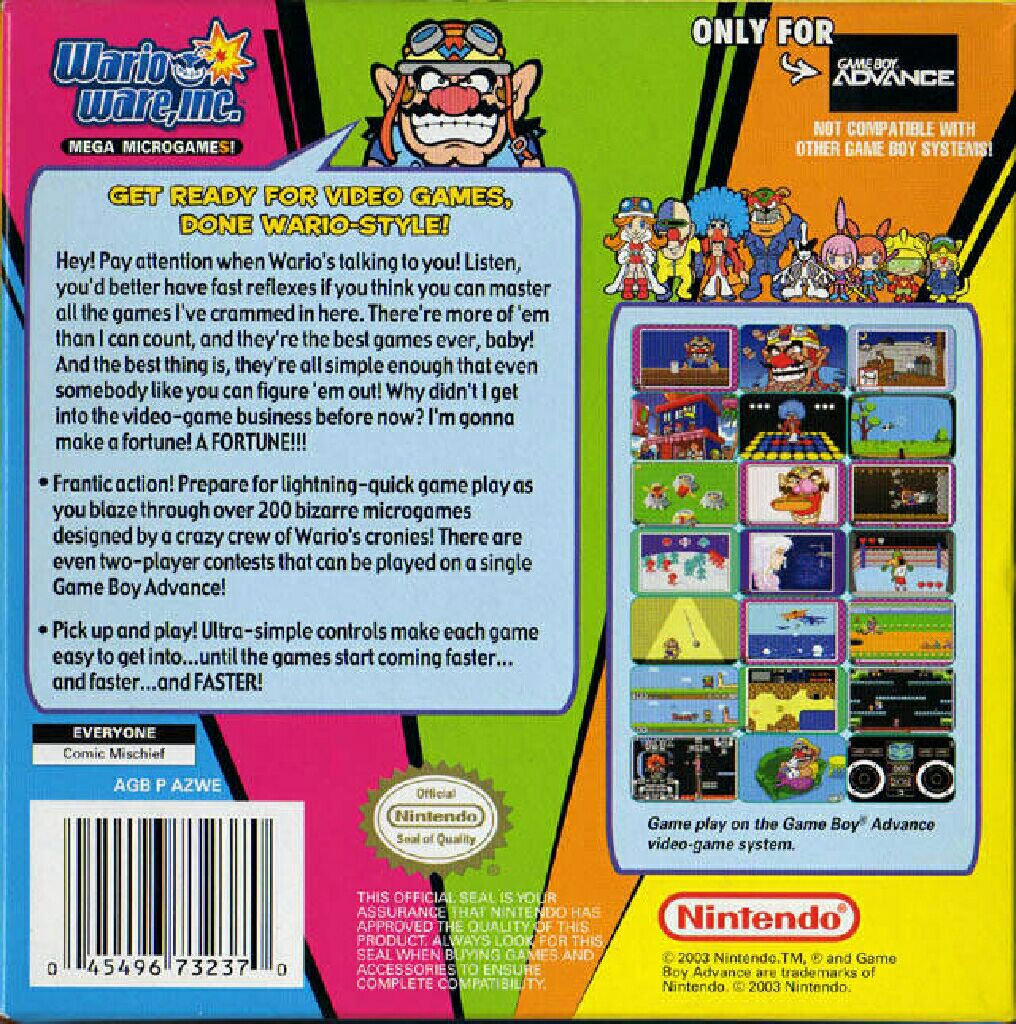Wario Ware, Inc. - Nintendo Game Boy Advance (GBA) video game collectible - Main Image 2