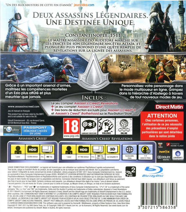 Assassin’s Creed - Revelations - Sony PlayStation 3 (PS3) (Ubisoft) video game collectible - Main Image 2