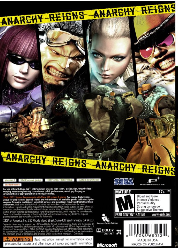 Anarchy Reigns - Microsoft Xbox 360 (Havok - 1-16) video game collectible - Main Image 2