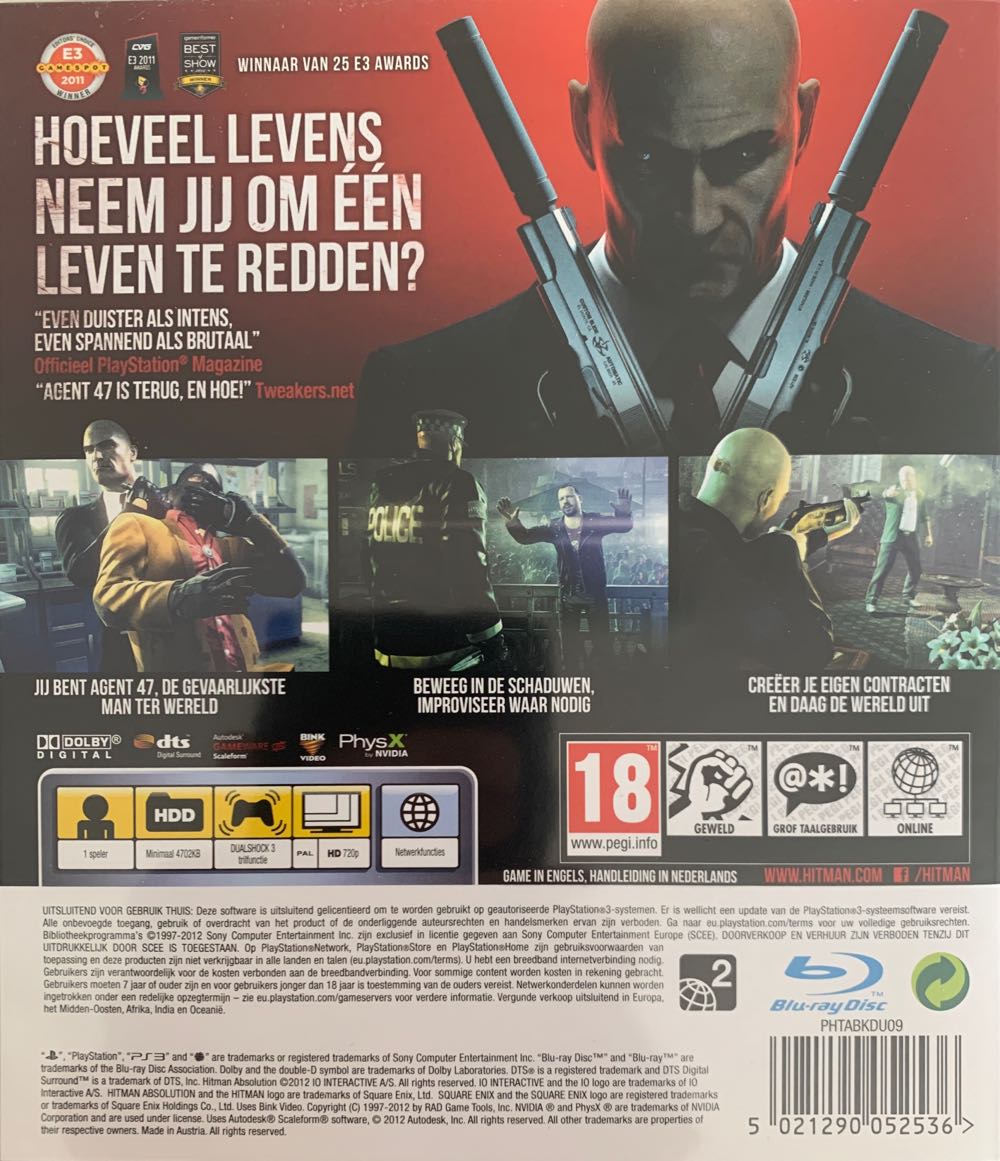 Hitman Absolution BeNeLux Limited Edition - Sony PlayStation 3 (PS3) (Square-Enix - 1) video game collectible [Barcode 5021290052536] - Main Image 2