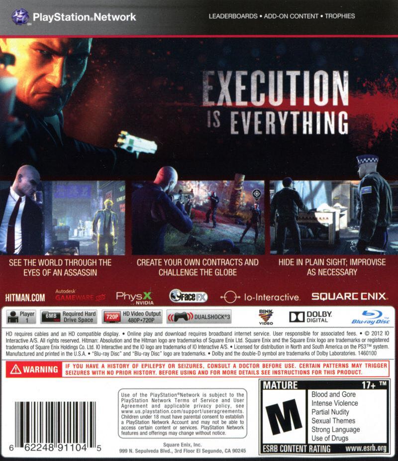 Hitman: Absolution - Sony PlayStation 3 (PS3) (Square Enix - 1) video game collectible [Barcode 662248912646] - Main Image 2