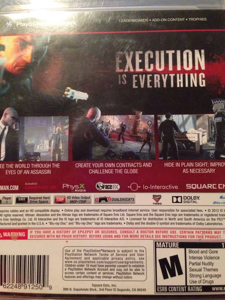 Hitman: Absolution - Sony PlayStation 3 (PS3) (Square Enix - 1) video game collectible - Main Image 2