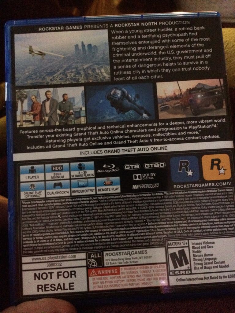 Grand Theft Auto V (8th Gen) - Sony PlayStation 4 (PS4) (Rockstar Games - 1 (Single Player), 1-14 (Online)) video game collectible - Main Image 2