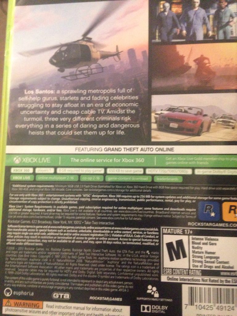 Gta 5 - Microsoft Xbox 360 video game collectible - Main Image 2