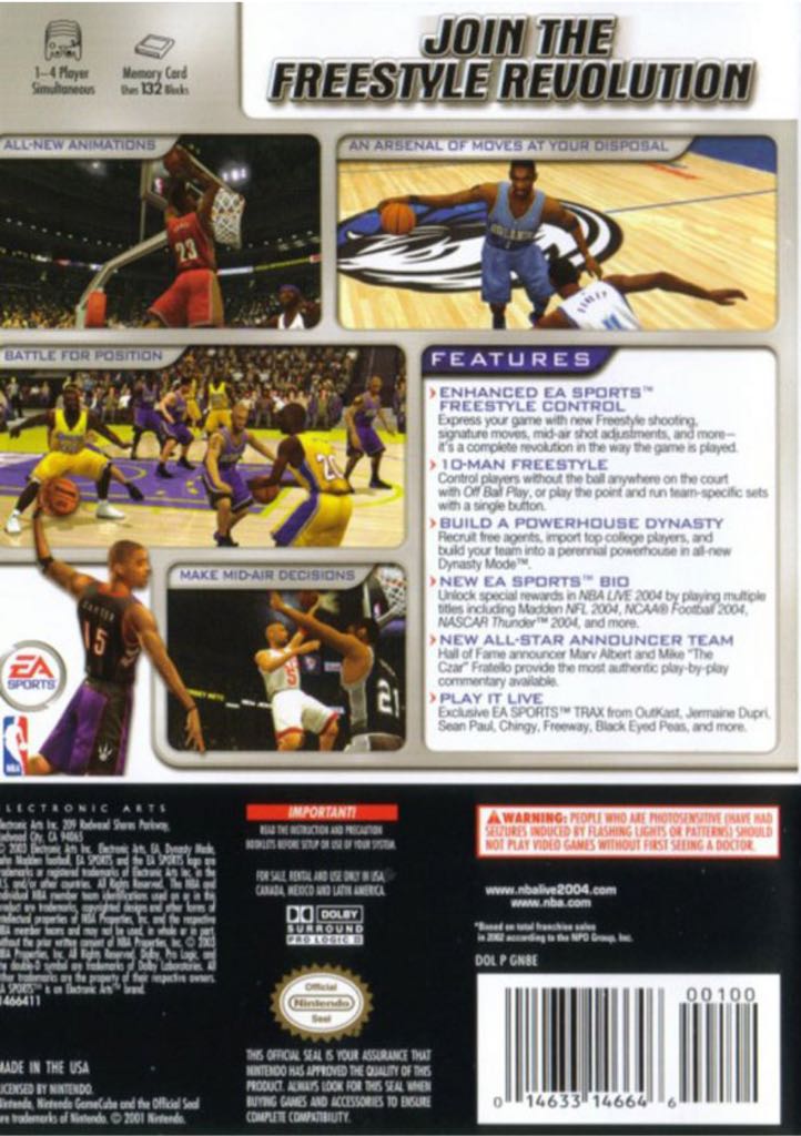 NBA Live 2004 - Nintendo GameCube ((EA) Electronic Arts - 4) video game collectible [Barcode 5030945035619] - Main Image 2