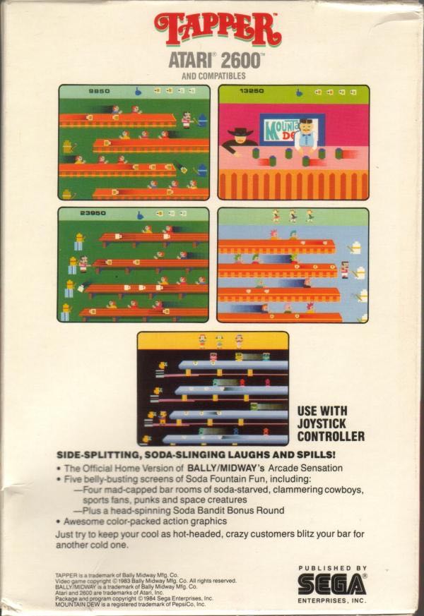 Tapper - Atari 2600 (Sega) video game collectible - Main Image 3