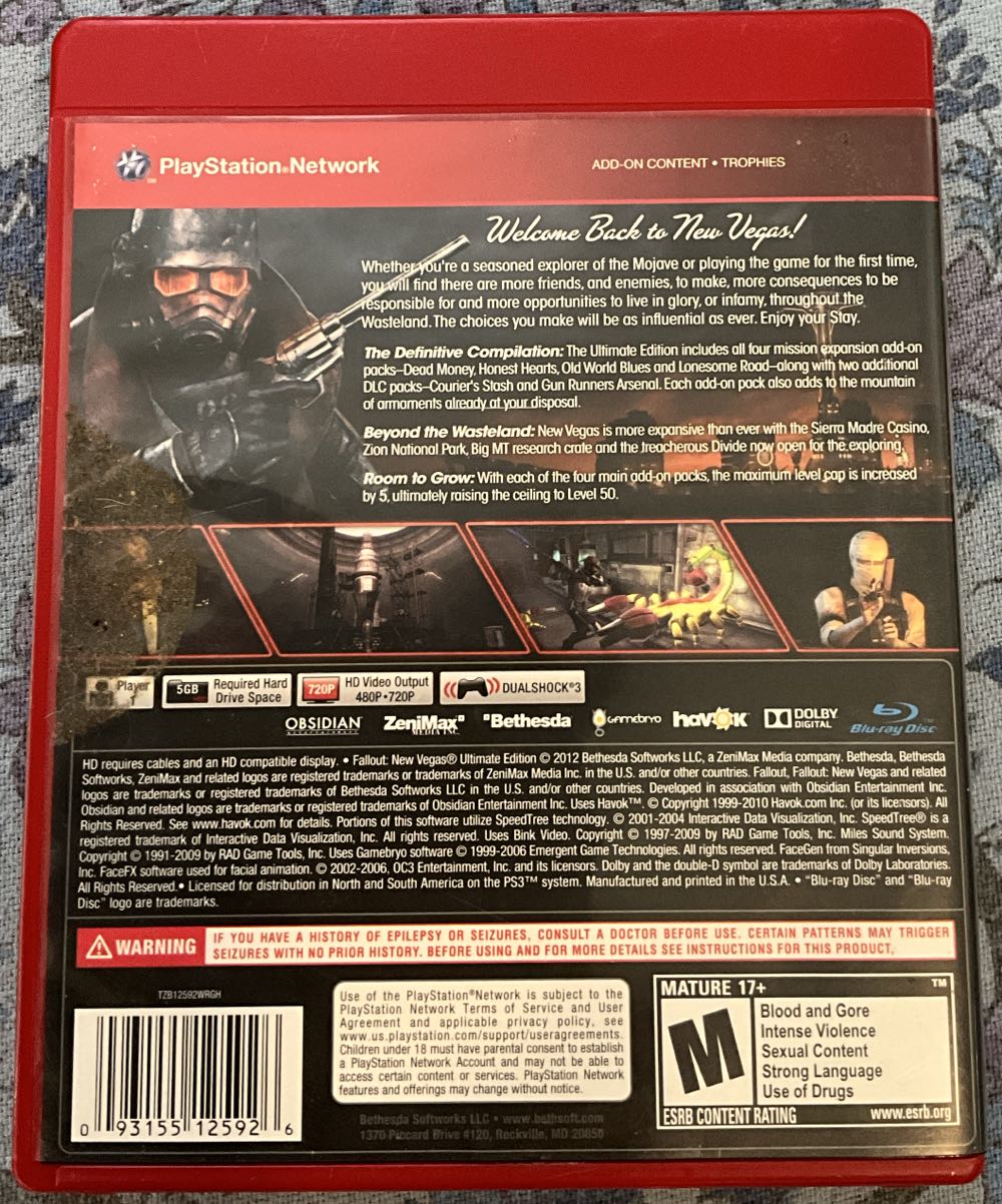 Fallout: New Vegas - Ultimate Edition - Sony PlayStation 3 (PS3) (Bethesda Softworks - 1) video game collectible [Barcode 093155125926] - Main Image 6