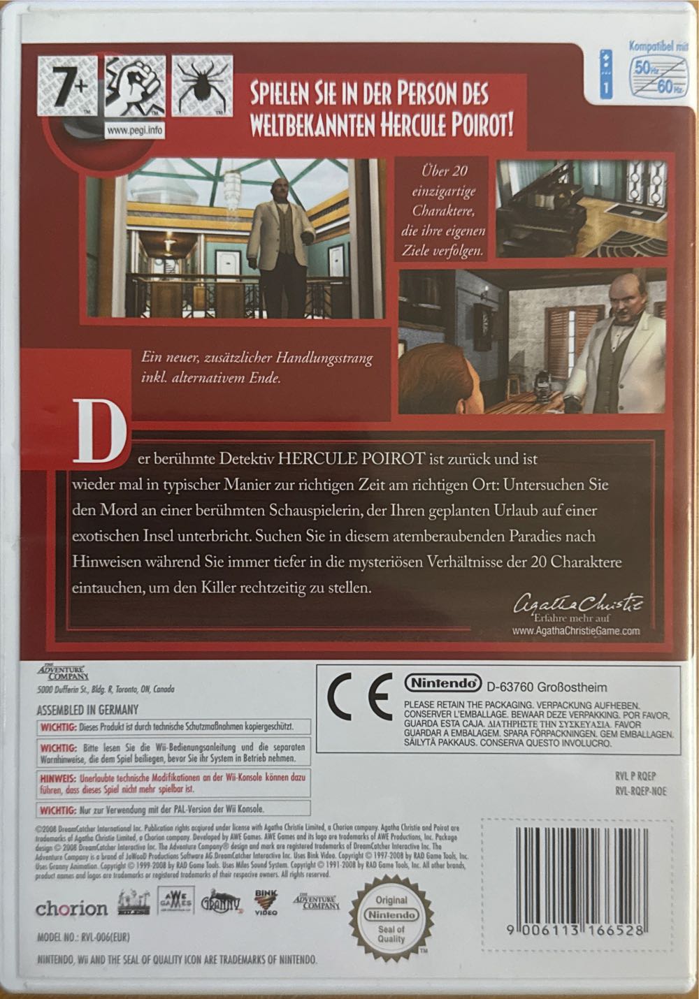 Agatha Christie Das Böse Unter Der Sonne - Nintendo Wii (The Adventure Company - 1) video game collectible [Barcode 9006113166528] - Main Image 2