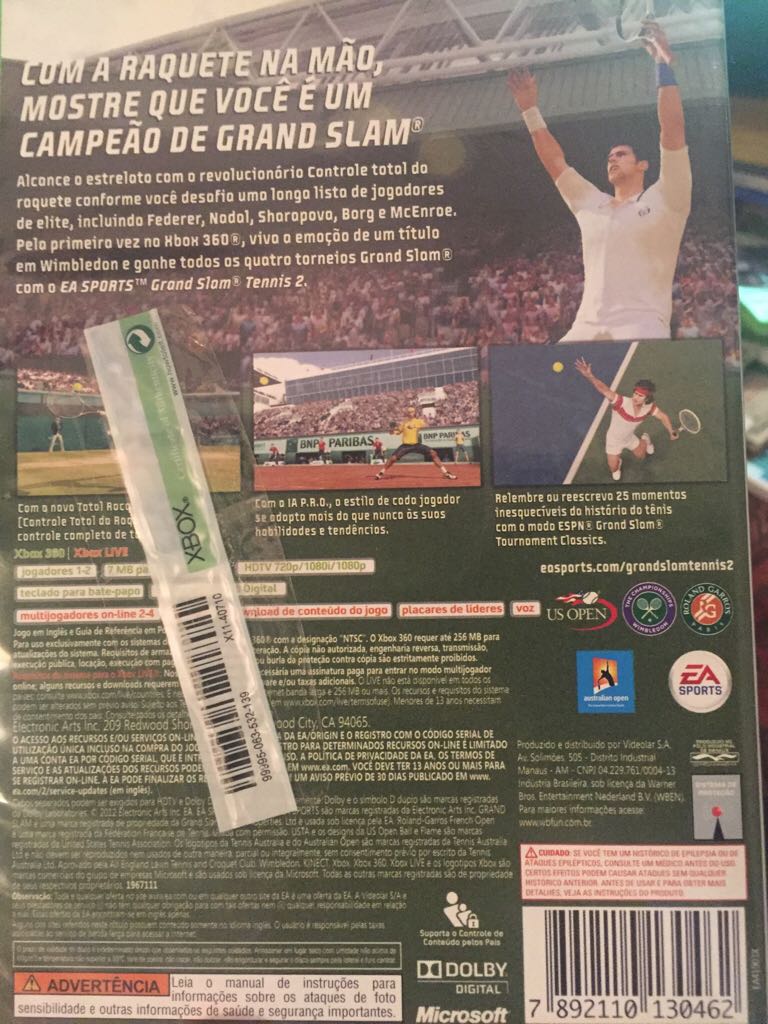 EA Sports Grand Slam Tennis 2 - Microsoft Xbox 360 (Electronic Arts) video game collectible [Barcode 7892110130462] - Main Image 2