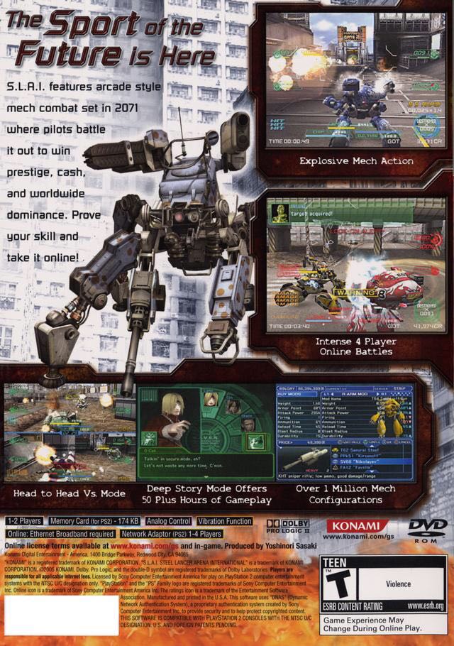 S.L.A.I.: Steel Lancer Arena International - Sony PlayStation 2 (PS2) (Genki - 1-2) video game collectible - Main Image 2