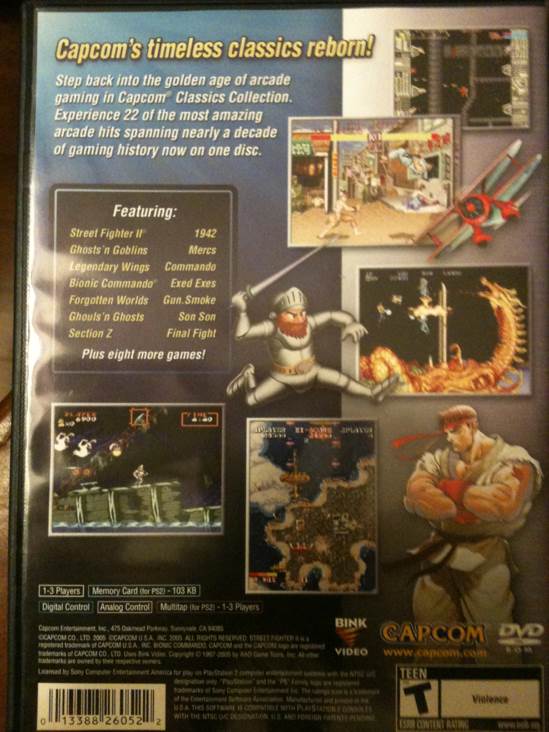 Capcom Classics Collection Vol. 1 - Sony PlayStation 2 (PS2) (Capcom - 3) video game collectible [Barcode 013388260522] - Main Image 2