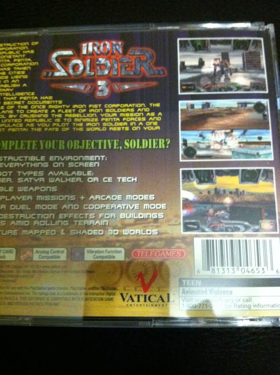 Iron Soldier 3 - Sony PlayStation (Telegames - 1-2) video game collectible [Barcode 681313046536] - Main Image 2