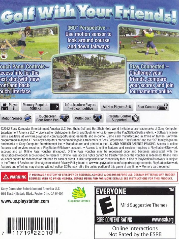 Hot Shots Golf: World Invitational - Sony PlayStation Vita (PS Vita) video game collectible - Main Image 2