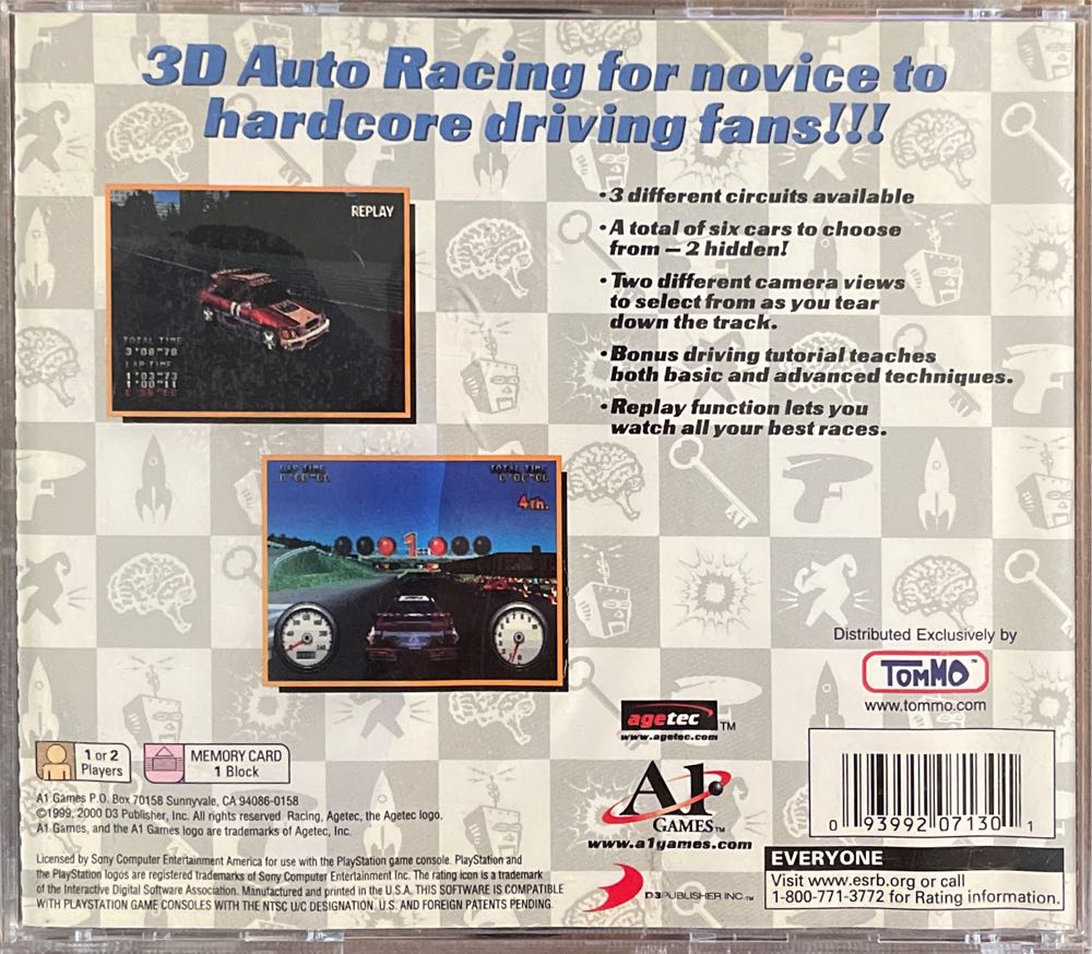 Racing - Sony PlayStation (Age Tec) video game collectible [Barcode 093992071301] - Main Image 2