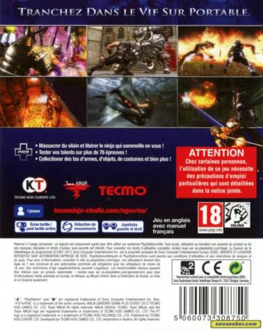 Ninja Gaiden 1 (PS3,Xbox) - Sony PlayStation Vita (PS Vita) (Tecmo Koei - 1) video game collectible [Barcode 5060073308743] - Main Image 2